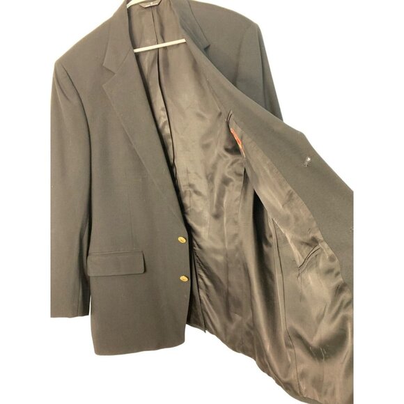 Chaps Ralph Lauren Mountain States CO Black Wool Blazer 48L EUC USA Gold 7197 - Picture 4 of 9